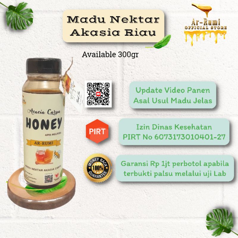 

Ar Rumi Madu Akasia Carpa Carva Riau Raw Honey Asli Murni 300gr Apis Melifera