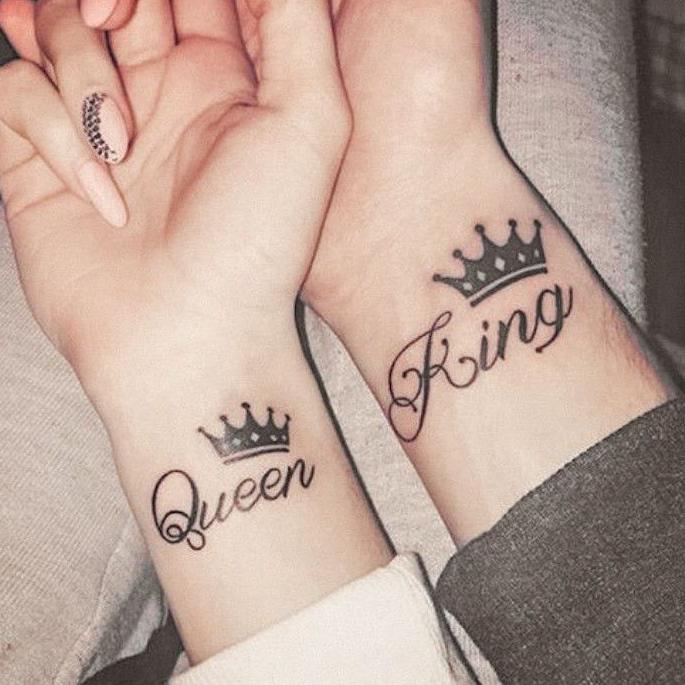 🆙 Tato Temporer/Stiker Tato Minimalis - SETQUKI - Tato Couple Tato king Tato Queen Tato Pasangan kec