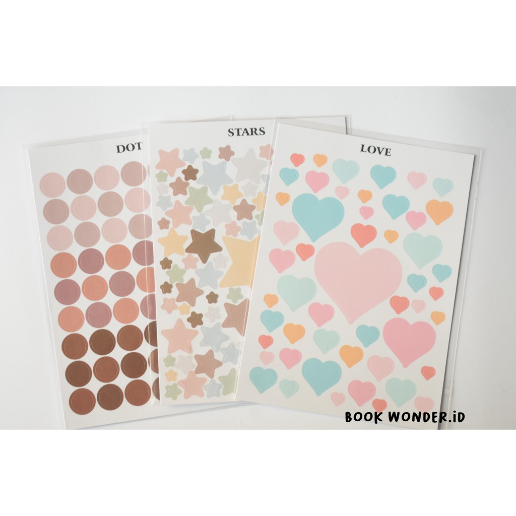 

1 Pc Sticker Journal Decor DIY Diary Star Heart Dot Stiker Bintang / Hati / Dot