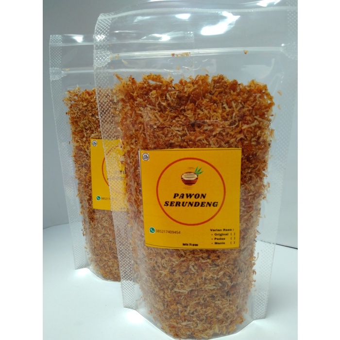 

ABON- SERUNDENG KELAPA ISI 75 GRAM HOME MADE -MAKANAN-KERING.