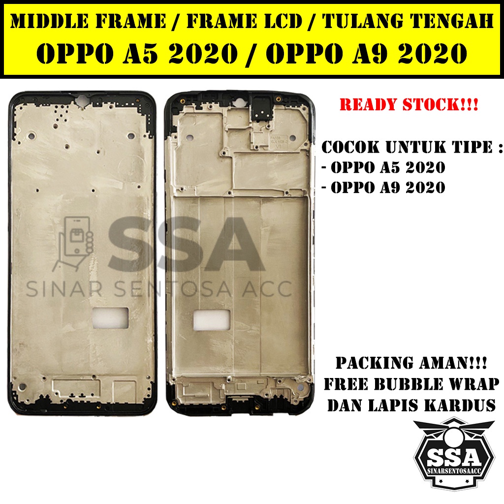 Tulang Tengah Middle Frame LCD Oppo A5 2020 A9 2020 Original 100% Tulang Casing Bezel Bezzel Bazel Handphone HP Ori Original Awet Murah