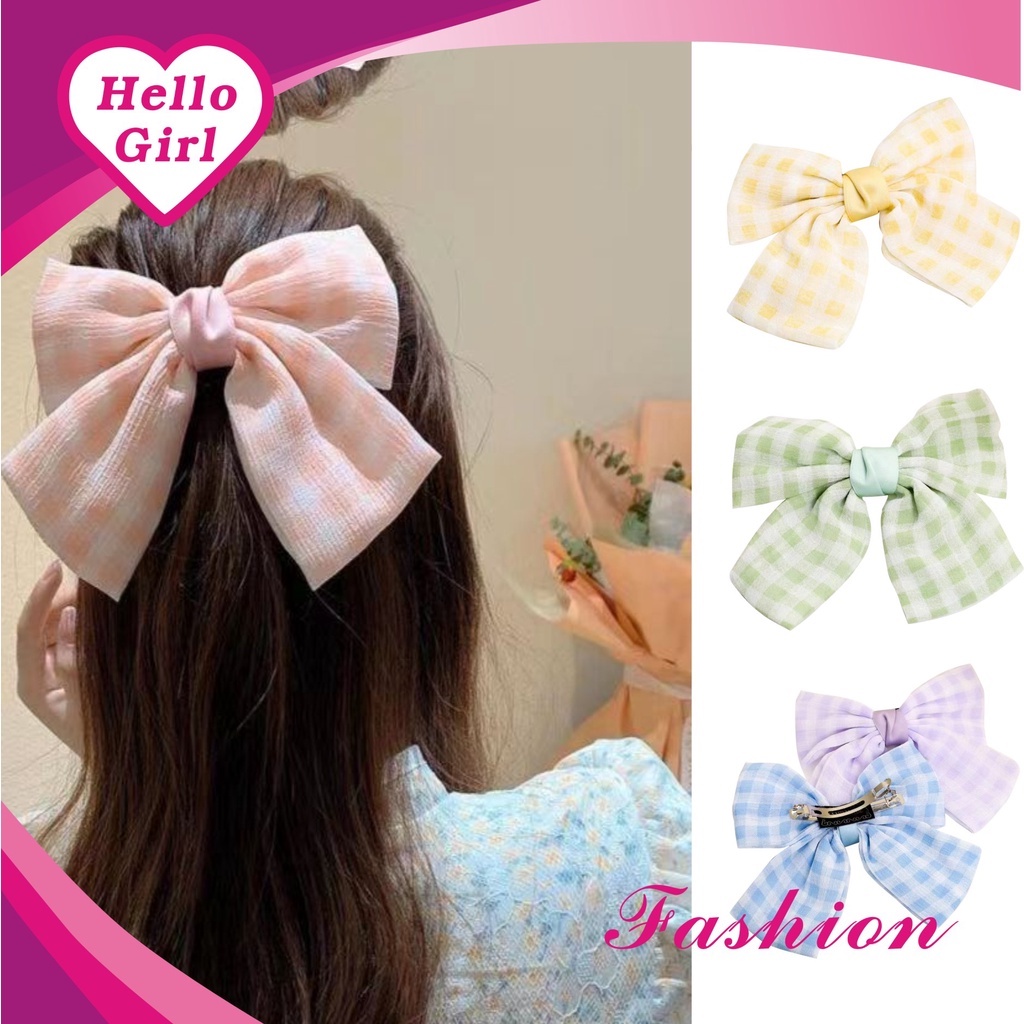 (Hello Girl)F133 Jepit Rambut Anak Motif Bunga Pita Besar Gaya Korea Import