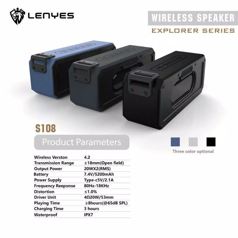 LENYES S108 40w waterproof ipx7 outdoor wireless bluetooth hifi stereo