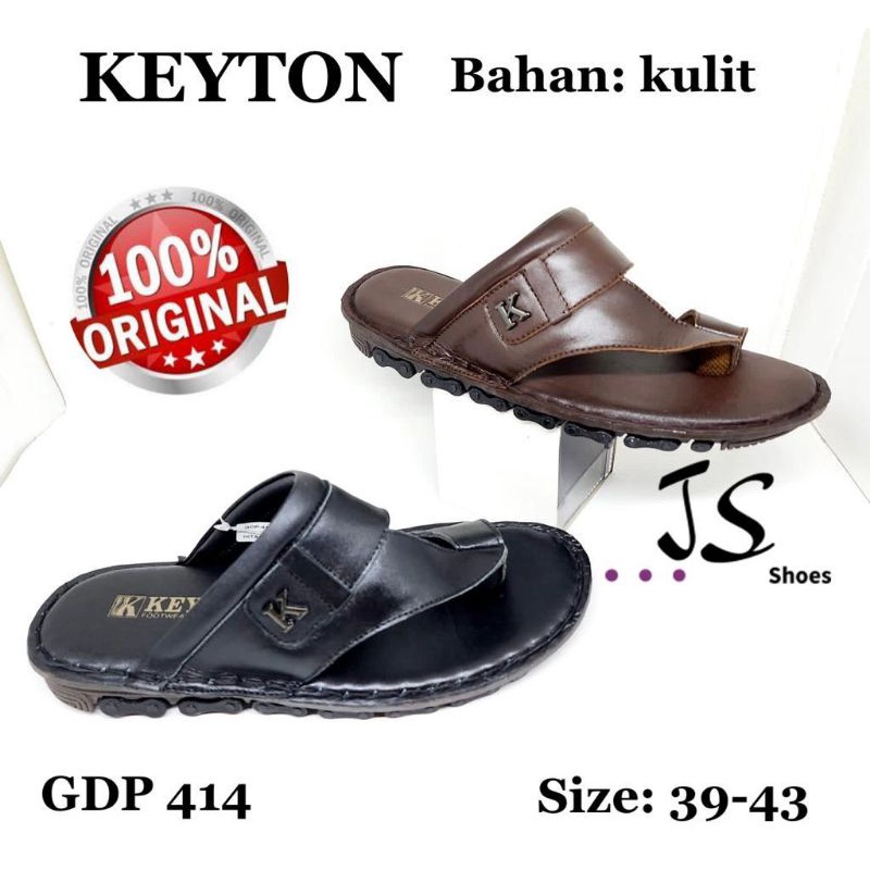 KEYTON GDP 414 - SANDAL JEPIT JEMPOL CASUAL KULIT PRIA DEWASA MERK KEYTON