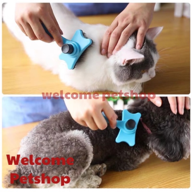 Sisir Anjing / Kucing dengan Tombol Otomatis / Sisir Anjing / Sisir Kucing / Sisir Grooming