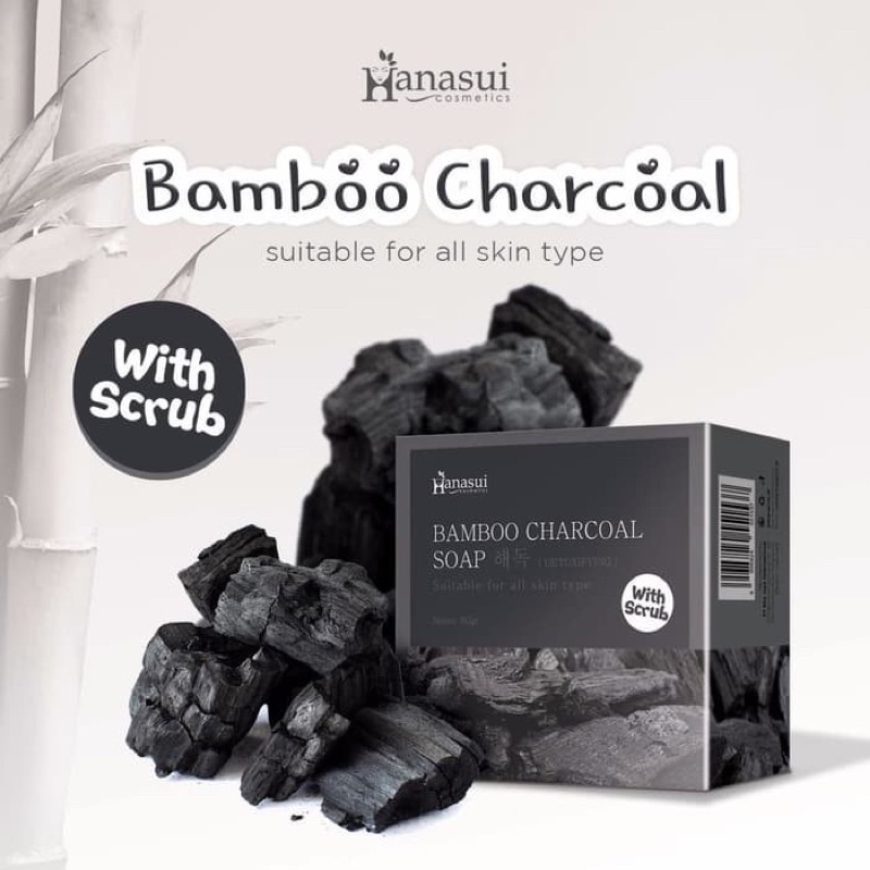 Hanasui  bamboo charcoal soap with scrub