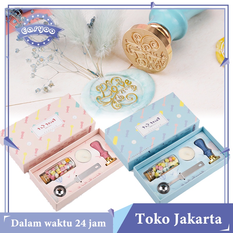 

Wax Seal Stamp Set Lucu Stempel Sealing Lilin Segel Wax Stempel Biru Merah Jambu Undangan Stempel Pernikahan