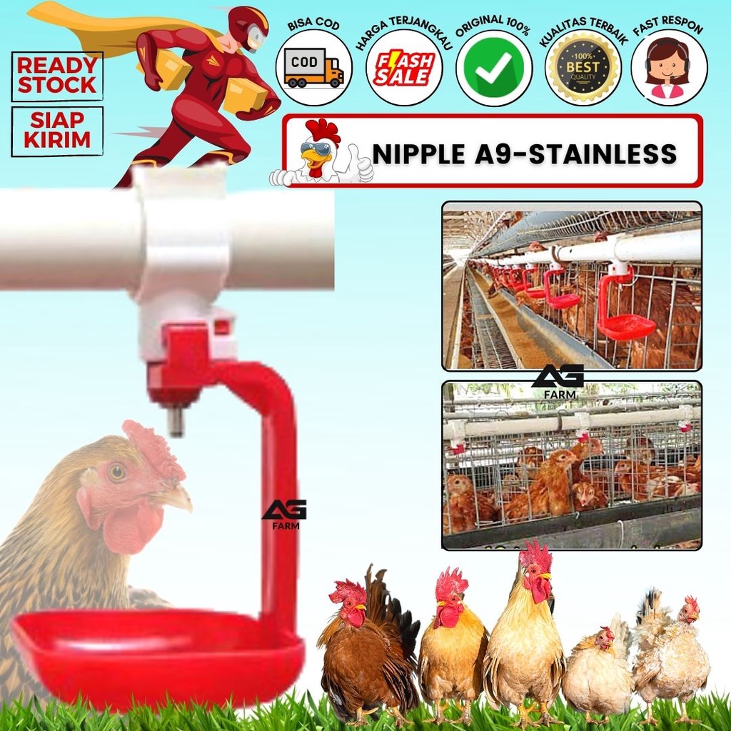 Nipel A9 Niple Nipple Nepel Drinker, Tempat minum ayam Nipel A9