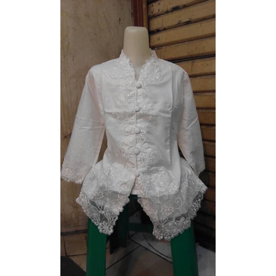 SPEKTAKULER Kebaya Anak- Kebaya Atasan Anak- Kebaya Bordir - 6-7 tahun- Putih BT37G