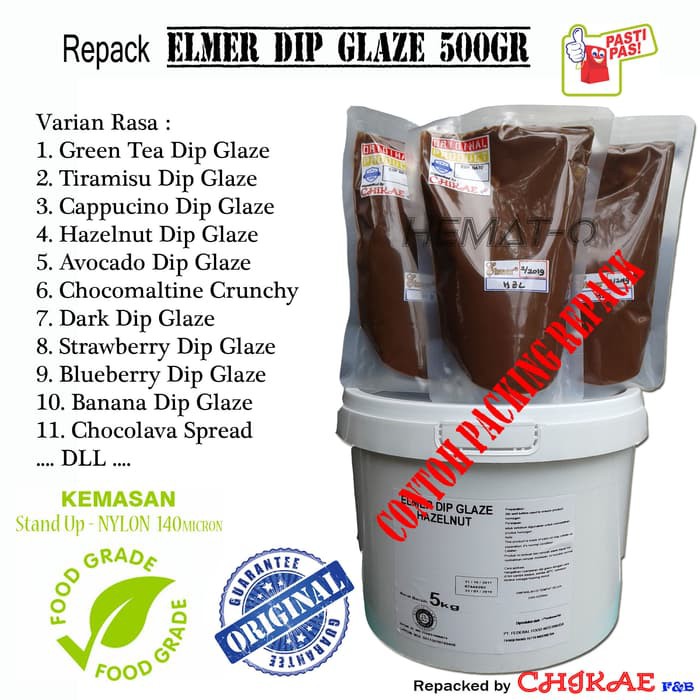 

Elmer 500gr Repack HAZELNUT Dip Glaze