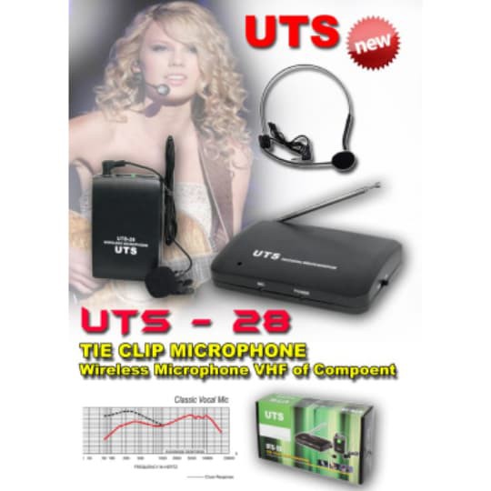 UTS 28 MIC WIRELESS PORTABLE CLIP ON DAN HEADSET MICROPHONE