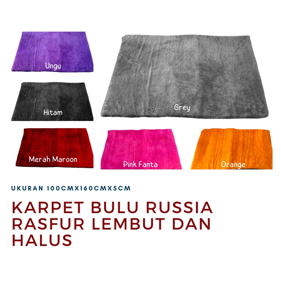 Karpet Bulu Super Lembut Ukuran 160cm x 100cm