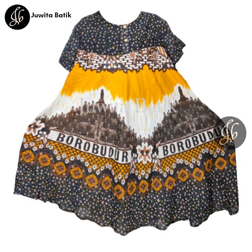 Daster Payung Wanita Jumbo XXL LD 120 Motif Borobudur Busui Bumil Best Seller Murah