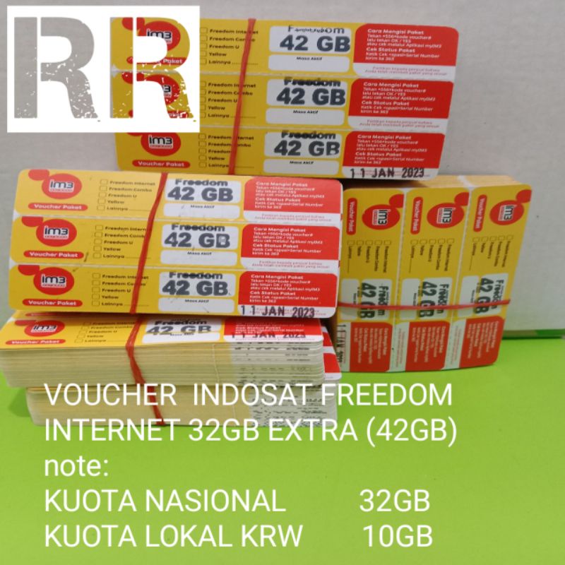 VOUCHER INDOSAT FREEDOM INTERNET 32GB EXTRA (42GB)