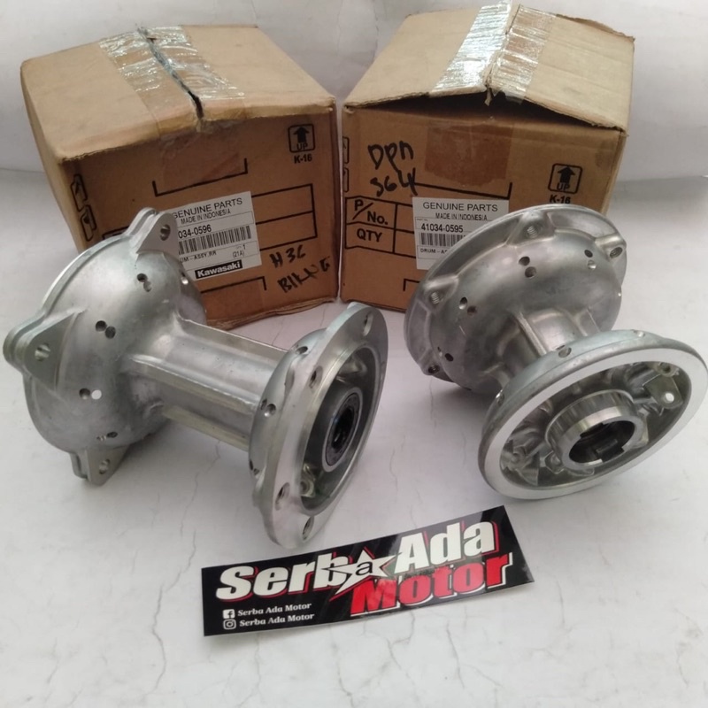 tromol set depan belakang klx 150 lubang 36 ori kawasaki