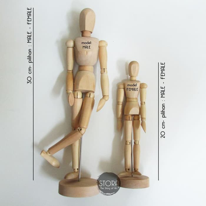 

Manekin Kayu / Wooden Mannequin / Manikin - 20 cm