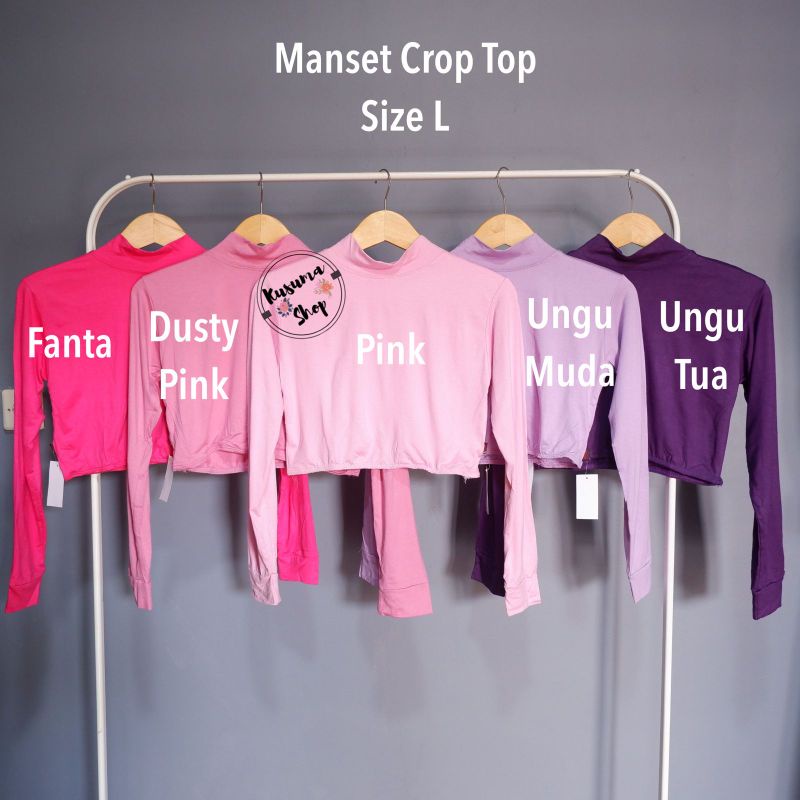 Manset Kaos Crop Top Bahan Rayon size L