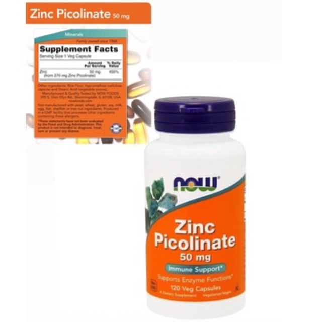 NOW food vitamin ZINC PICOLINATE