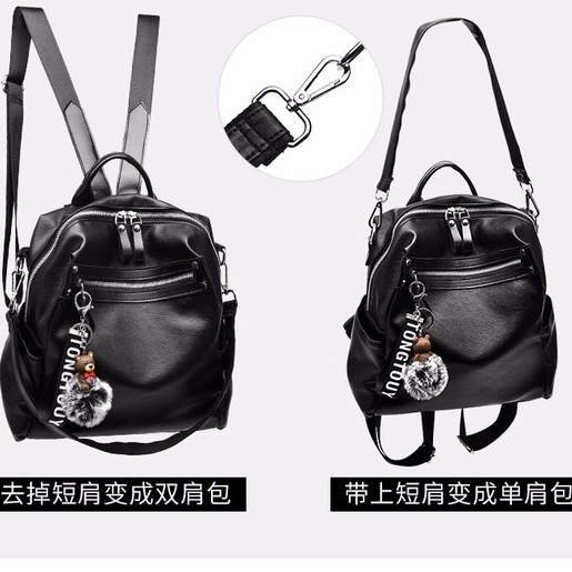 AND / COD / Tas Ransel Wanita Korea Fashion Style Tas Punggung Cewek Backpack Women Kulit Sintetis Tas Ransel Kekinian Tas Ransel Import Motif Polos Tas Punggung Tas Cewek Import Tas Ransel Wanita / Backpack Import Real Pict T264