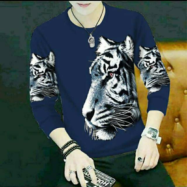 Baju Macan kaos lengan panjang Pria SF