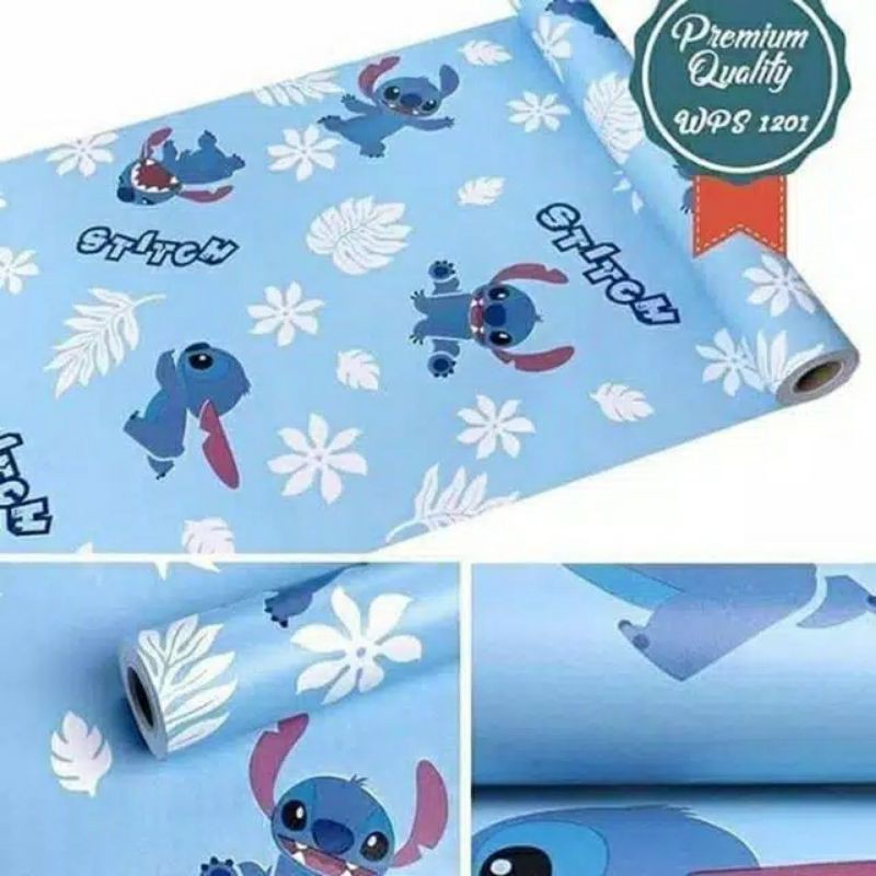 Wallpaper Sticker Dinding Motif Lilo Stich 10mx45cm