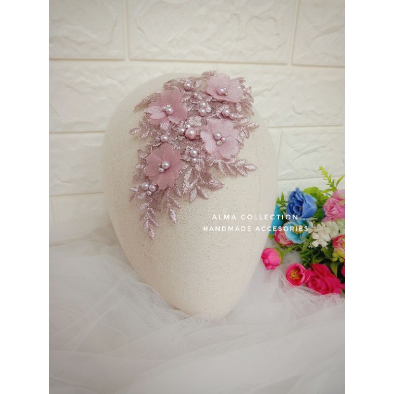 (COD) Headpiece simple/aksesoris pengantin/ hiasan hijab