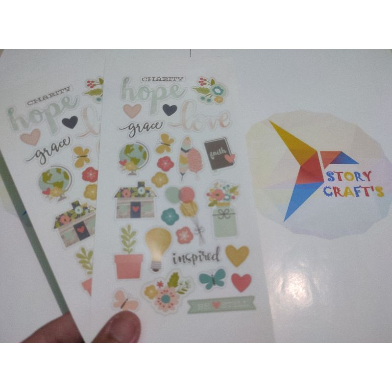 

Sticker Mini DIY Charity Hope Love Tanpa Cutting