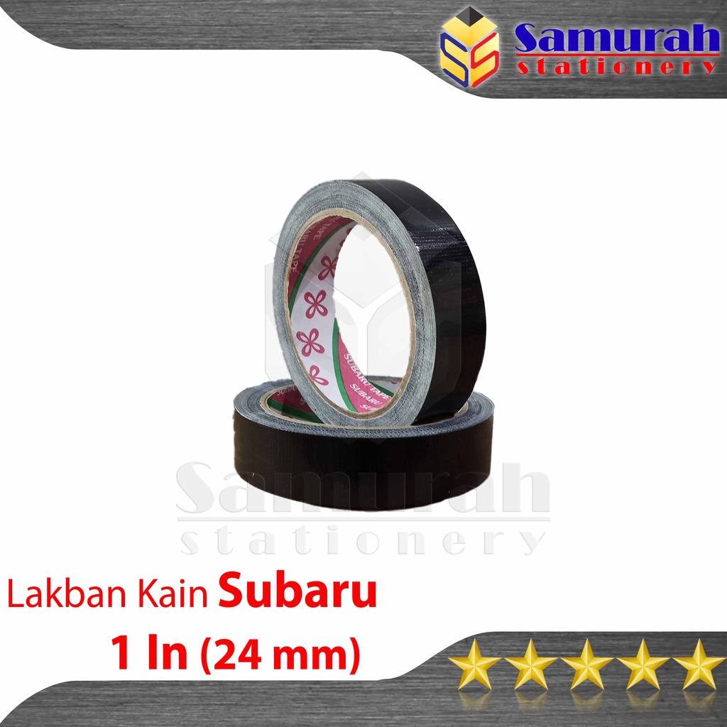 

Lakban Kain Subaru 24 mm x 12 Meter Warna Hitam / Cloth Tape 1" inch Black / 1 In Plakban Jilid Perekat
