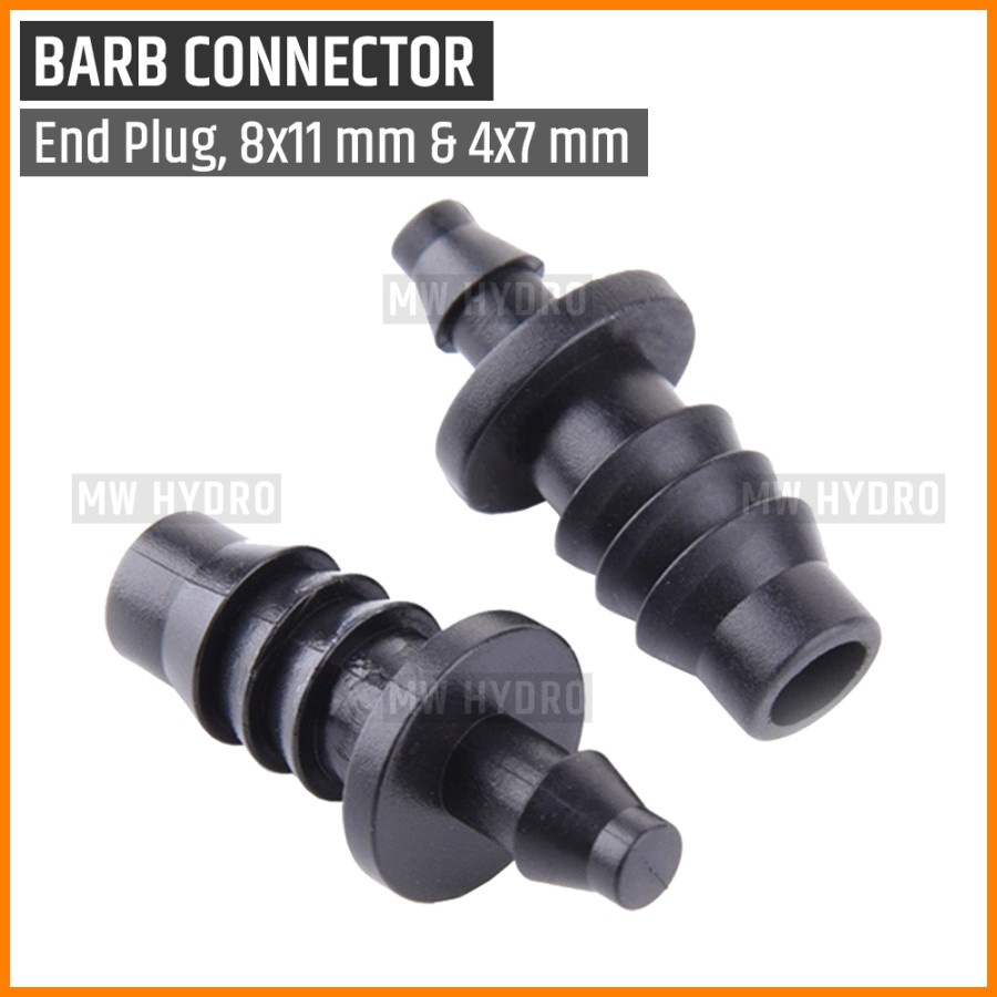 Barb Connector 11 mm - End Line Plug | Konektor Selang Irigasi Hidroponik - Penutup Ujung