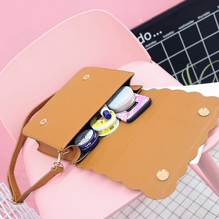 BV-01 tas selempang jepang japan bentuk kue cookies biscuit biskuit lo - Cokelat