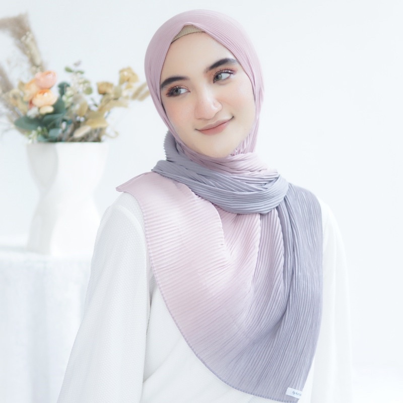 Anna pleats ombre/pashmina gradasi/pashmia plisket tanpa garis tengah-4