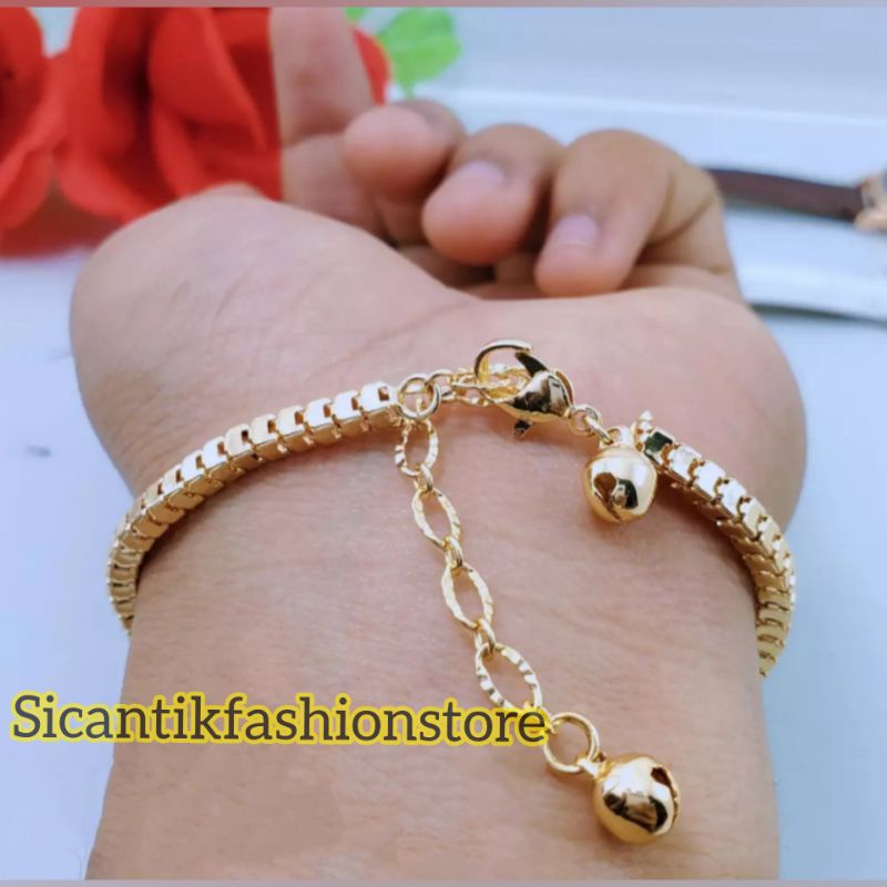 Gelang Tangan Milano Silver Gold Fashion Wanita Pria Terlaris Anti Karat Tidak Luntur Gelang milano