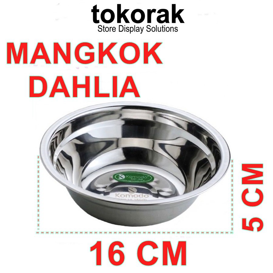 MANGKOK STAINLESS DAHLIA 16 CM KOMODO - BASKOM KOBOKAN - WADAH KUAH