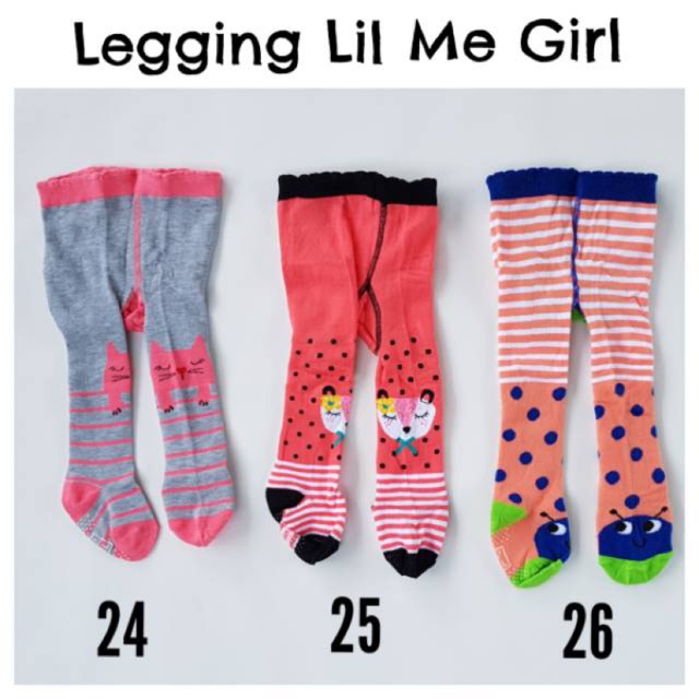 Legging Bayi Motif Tutup Kaki Celana Baby Girl Leging Lejing Stocking Lil Me 0 6 12 Bulan