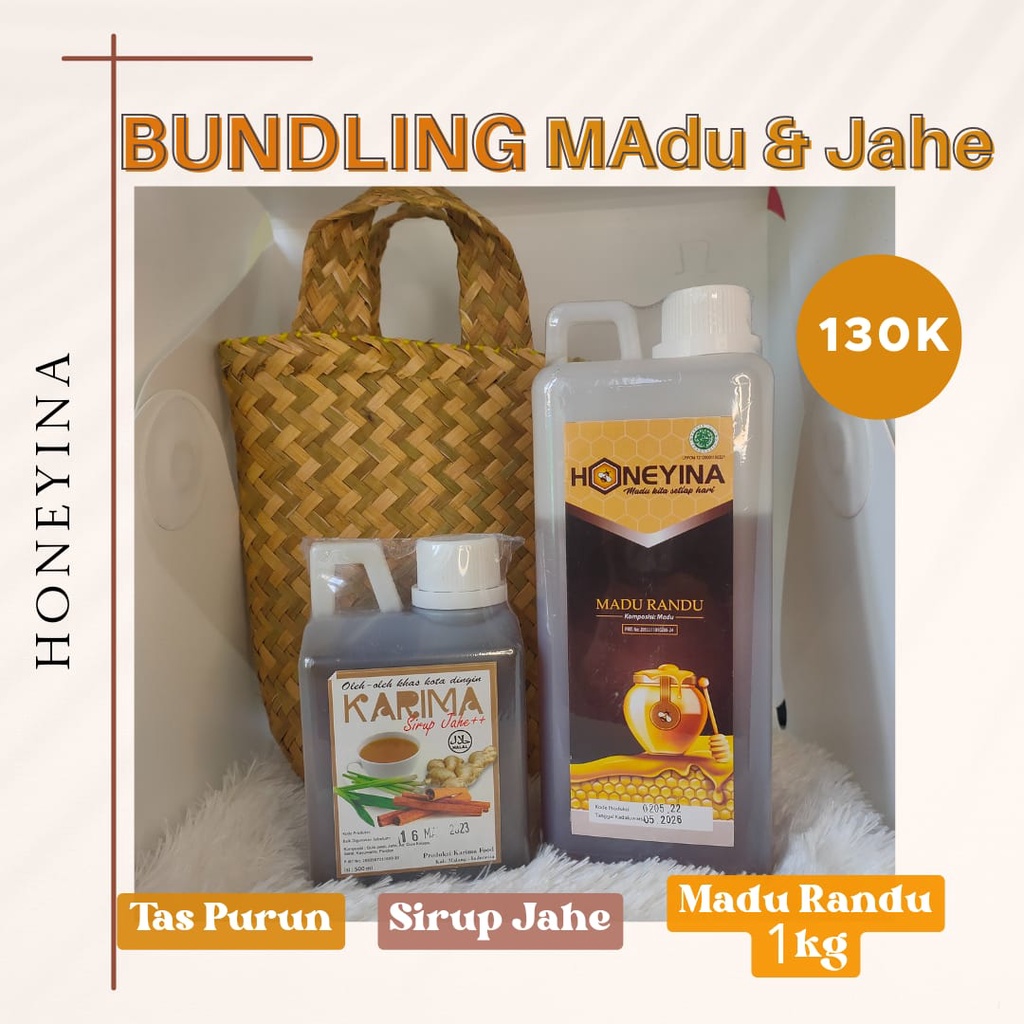 

Paket Madu Randu Sirup Jahe | Honeyina madu 1kg