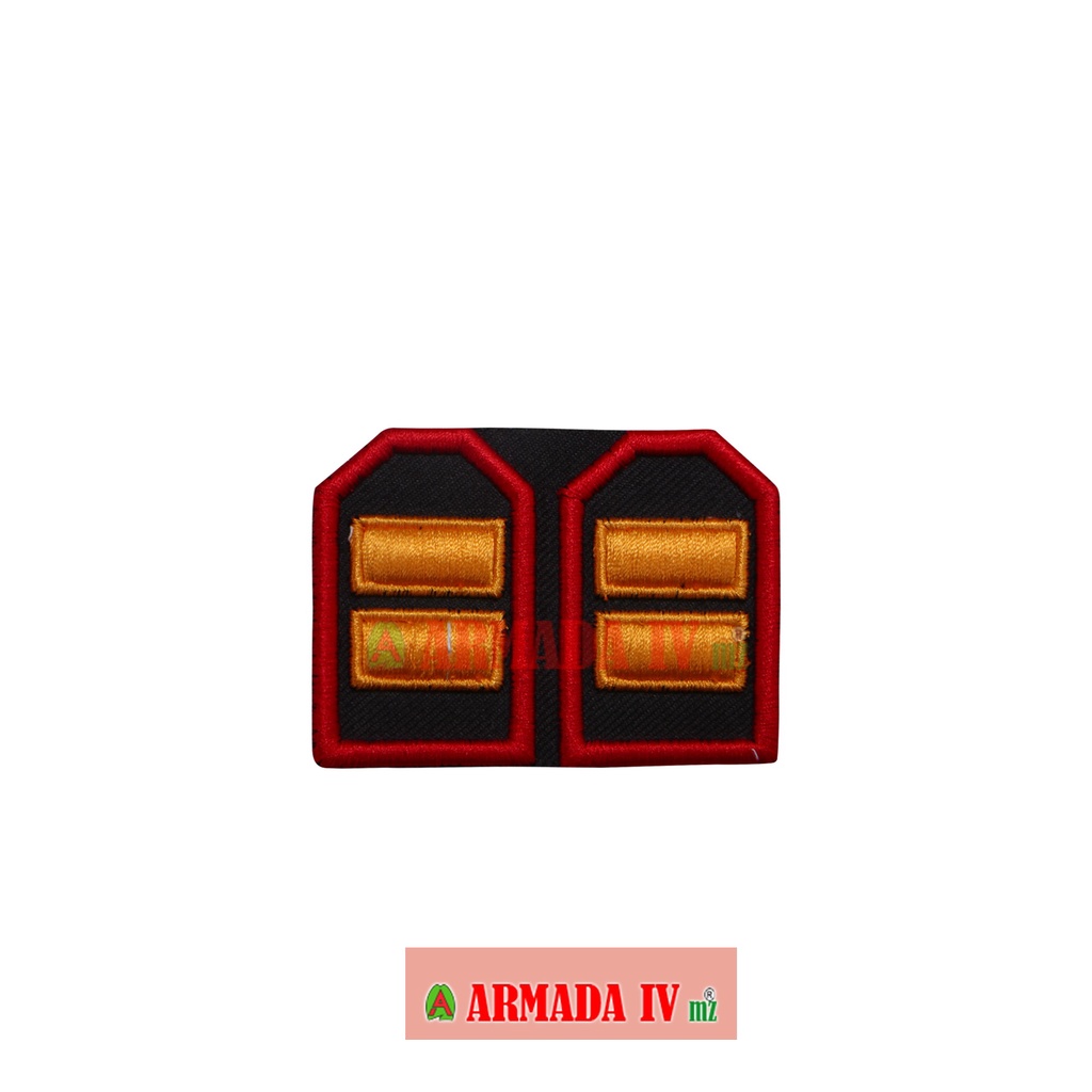 Brevet bordir PDL Polri Pangkat Iptu List Merah dan Cokelat