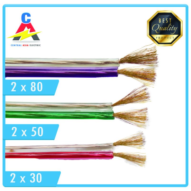 Kabel Listrik Transparan 2 x 50 Serabut (Per Meter) Bahan Super