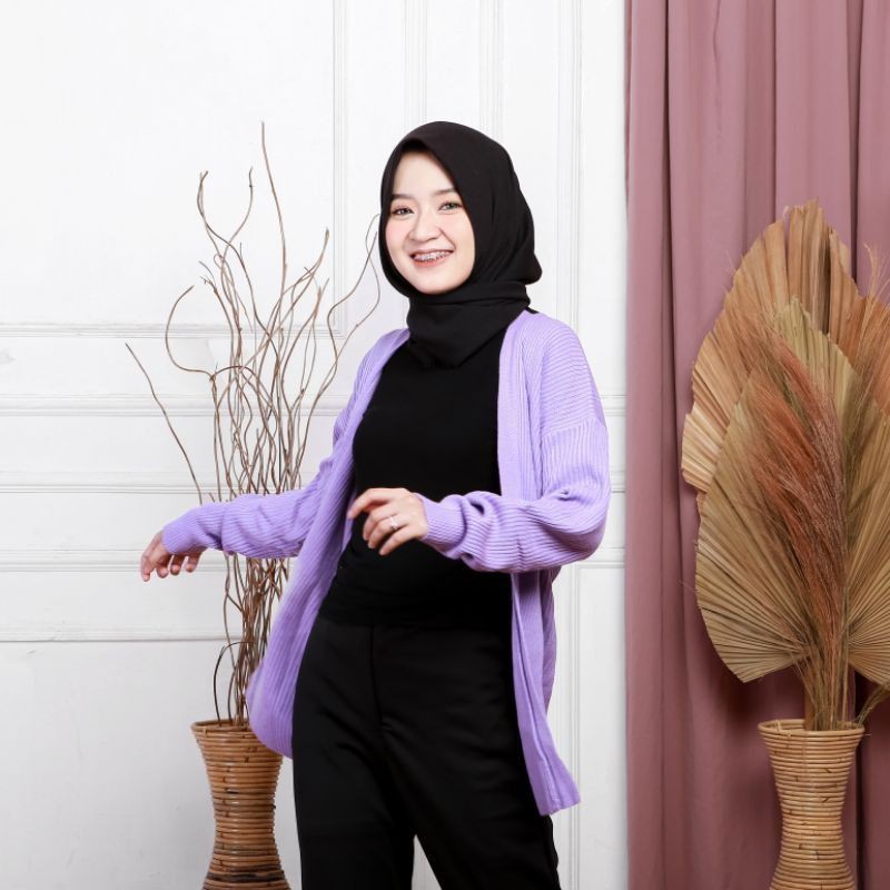 CARDIGAN RAJUT BERSKA PREMIUM TERLARIS MKM-lilac