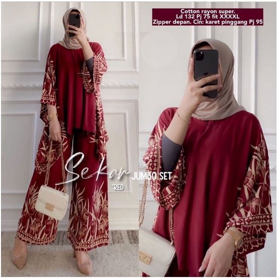 SETELAN WANITA / SETELAN WAKA WAKA / SETELAN JUMBO KALITA / SATU SET BAJU DAN CELANA SETELAN WAKA ON