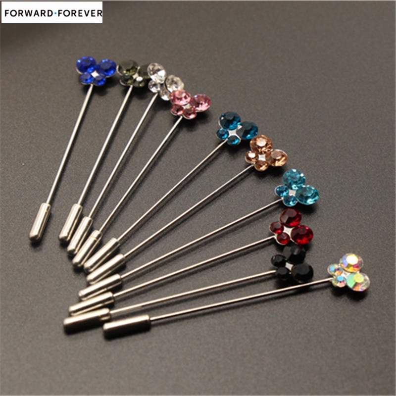 10pcs Butterfly Shaped Crystal Mixed Color Brooch Safe Simple Pin