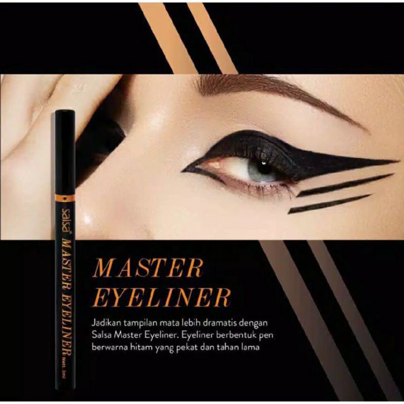 SALSA Master Eyeliner Pen Hitam - Long Lasting Eyeliner Pen