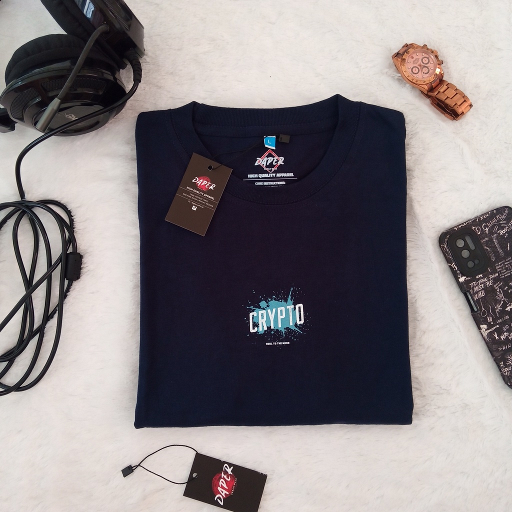 Kaos Lengan Panjang Pria Distro Motif Crypto