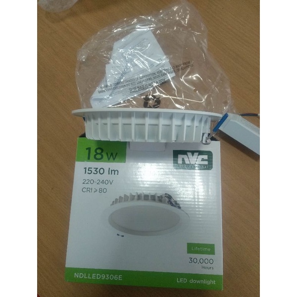 nvc downlight led 18w 6500k ndlled9306d putih