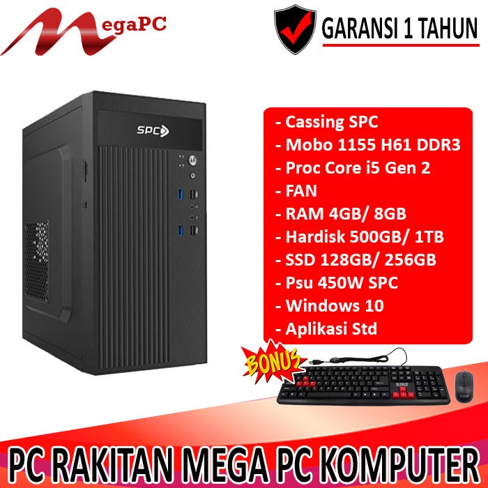 PC CPU RAKITAN H61 CORE I5 2400 MURAH GARANSI 1 TAHUN