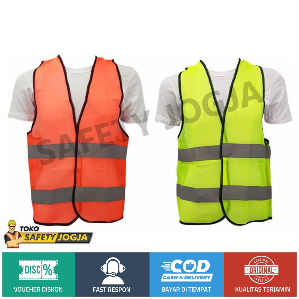 Rompi Proyek / Rompi Polyester 2 Garis / Scotlight Murah