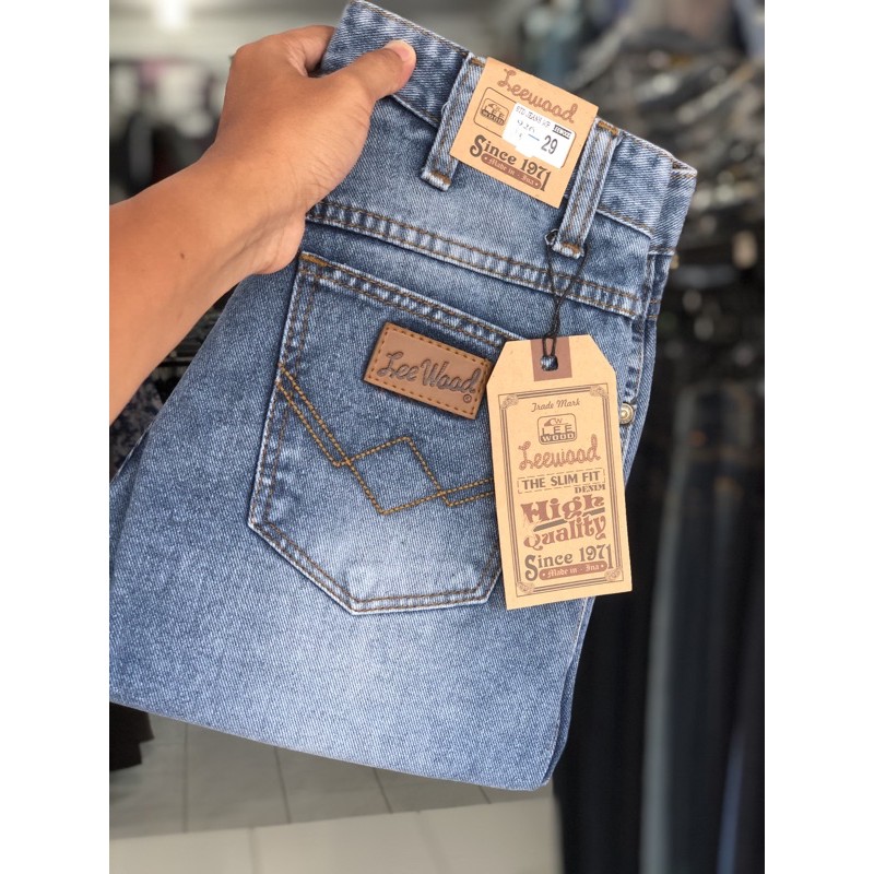 ABDUS07 Celana Leewood Panjang Jeans Denim Casual Original