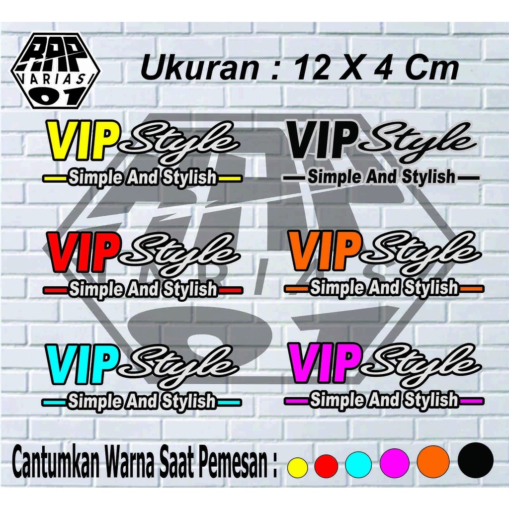 stiker VIP Style, stiker VIP STYLE VIRALL