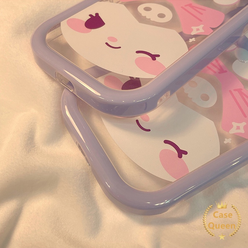 Kartun Kitty Kulomi Case OPPO A17 A7 A5S A12 A3S A12E A53 A74 A95 A16K A16E A52 A92 A96 A17K A76 Reno 5 5F 4F A57 A15 A5 A54 A16s A55 A15s A16 A9 A31Bow-knot Little Monster Case