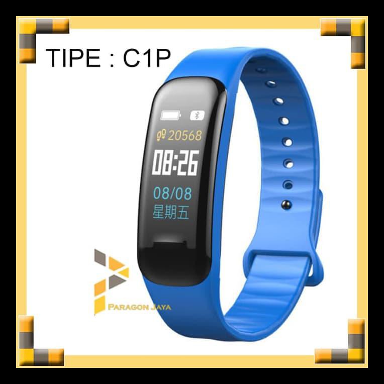 PROMO PJ SMARTBAND C1 PLUS SMART WATCH NOT XIAOMI MI BAND 3 BLUE AKSESORIS OLAGRAGA TERMURAH PALING