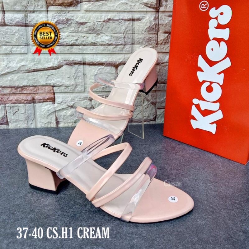 Heels Selop Wanita Kickers Kulit Sandal Cewek Perempuan Dewasa